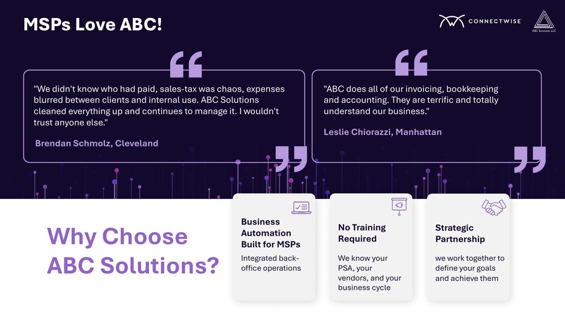 ABC Solutions investor deck slide