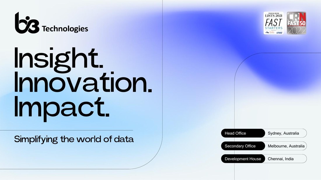bi3 Technologies pitch deck title slide